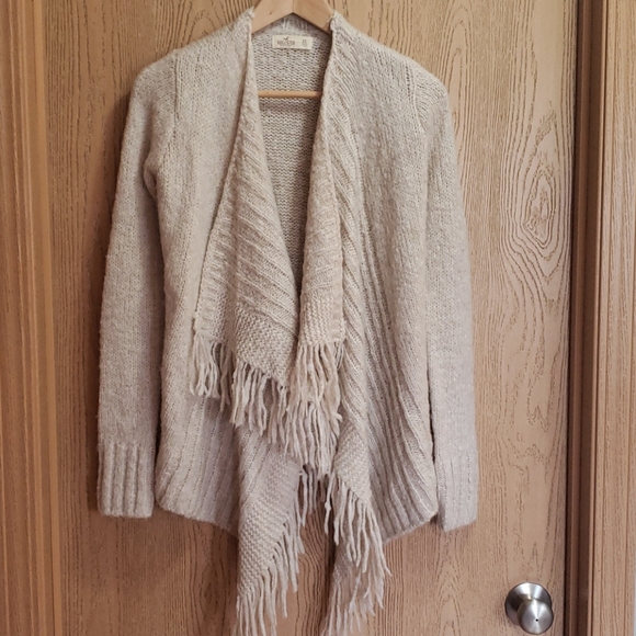 Hollister Sweaters - Hollister wool blend cream waterfall open cardigan